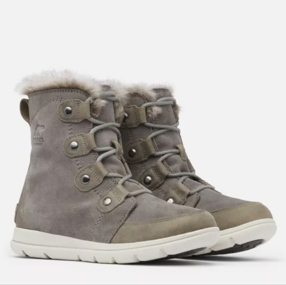 Sorel Women Explorer Joan Outdoor Fur Boots Shoes sz 11 - Picture 1 of 12